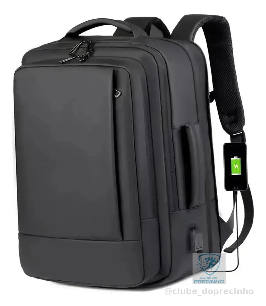 Mochila jiesipote À Prova D'água Reforçada Expansível Cor Preto