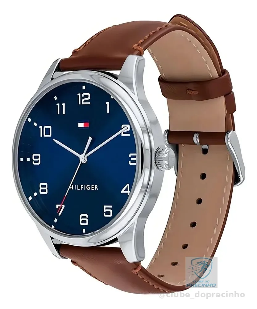 Relógio masculino Tommy Hilfiger Essentials 1791659 de couro marrom