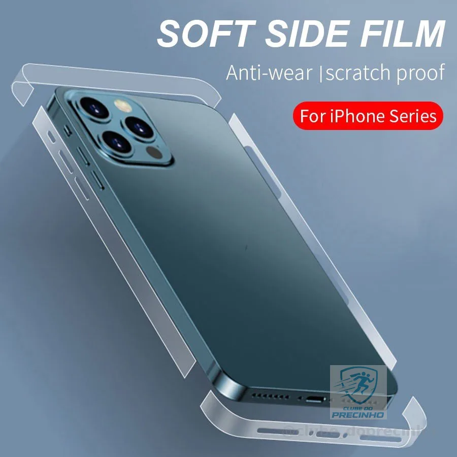 Película De Proteção Hd Fosca Borda Lateral Para iPhone 17 16 Pro Max 15 Plus 14 13 Mini 12 Pro Max