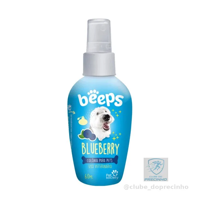Beeps Colônia Blueberry Beeps Perfume para Cães e Gatos Pet Society 60ml Perfume para Cachorro Gatos