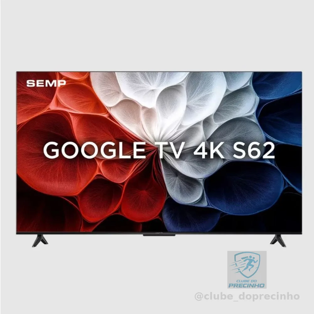 Smart TV 65 Polegadas 4K 65S62 Google TV Processador AiPQ Dolby Áudio Preta Semp