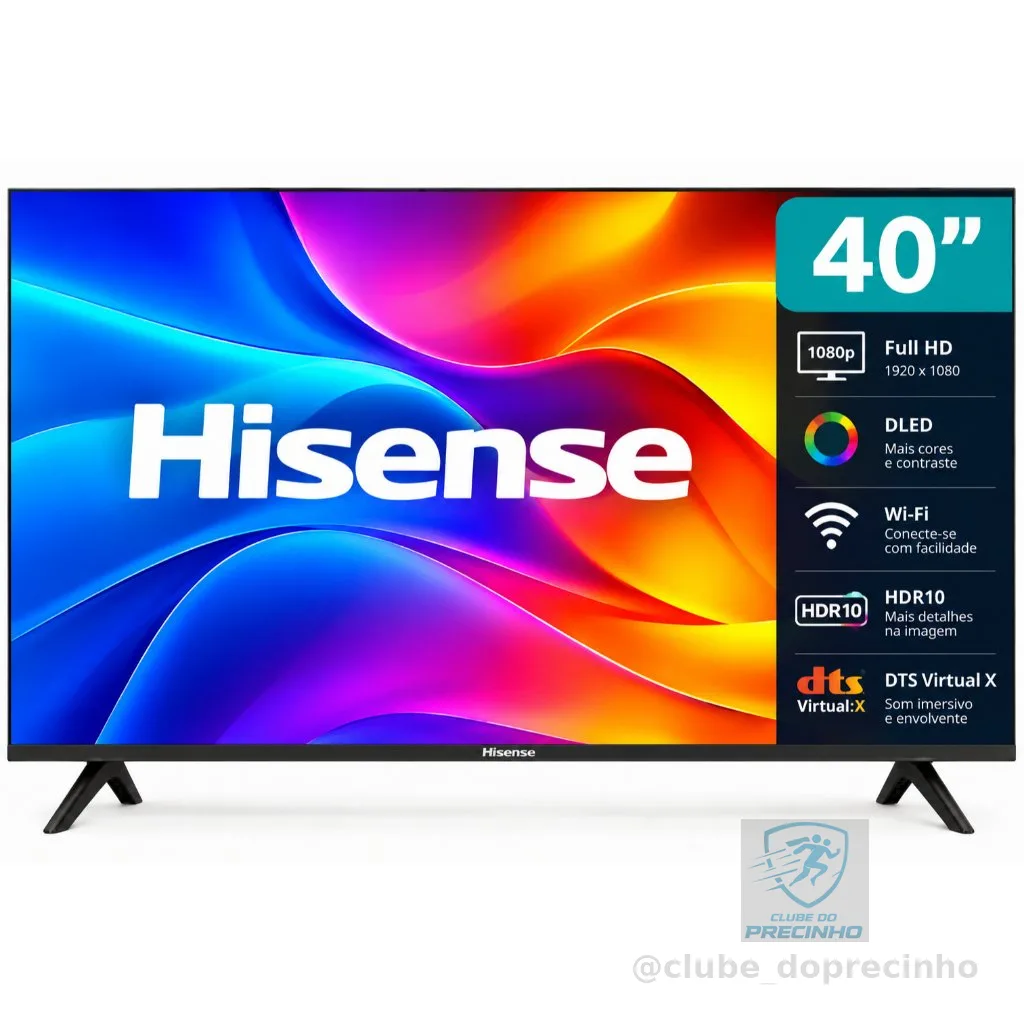 Smart TV Hisense 40" Full HD DLED Wi-Fi HDR10 40A4NV DTS Virtual X