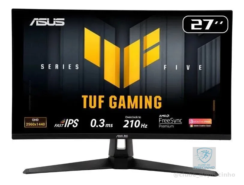 Monitor Gamer Asus Tuf Vg27aq5a 27  Qhd 210hz 0.3ms Fast Ips Preto
