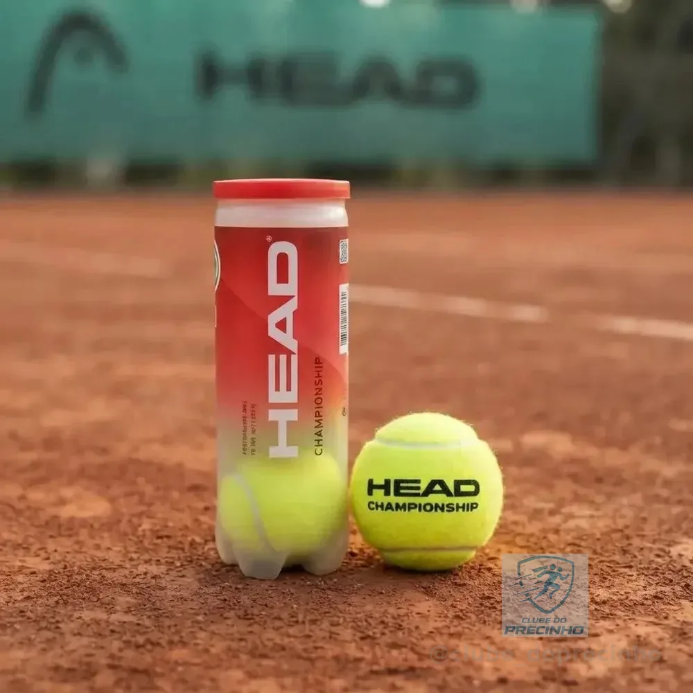 Bola De Tênis Head Championship Bolinha Tubo com 3 Unidades Amarela