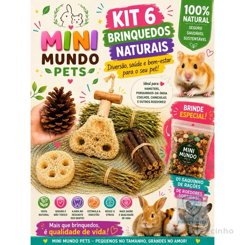 Super Kit Brinquedos e enriquecimento ambiental calopsita, coelhos, porquinhos da índia, chinchilas e outros