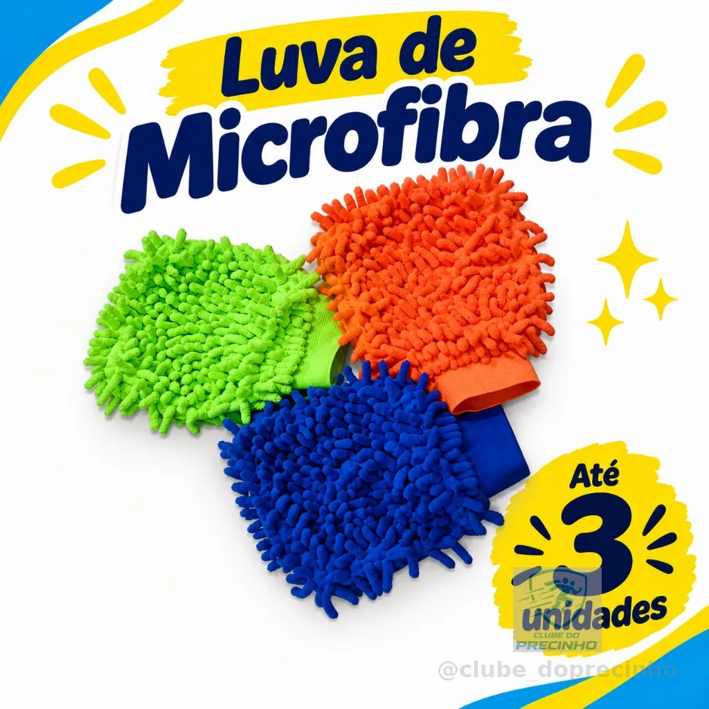 Kit Luva Microfibra Para Lavar Carro E Limpeza Doméstica Luvas Automotivas Acessórios Lavagem Limpeza