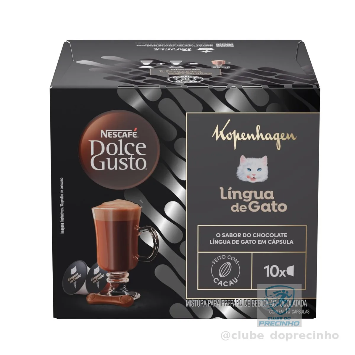 Achocolatado em Cápsula Nescafé Dolce Gusto Kopenhagen Língua de Gato 10 cápsulas