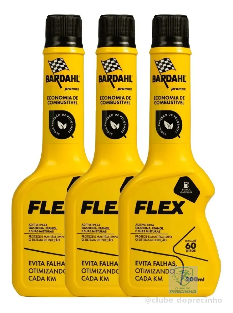 3 Aditivos Combustível Flex Gasolina Etanol 200ml Bardahl