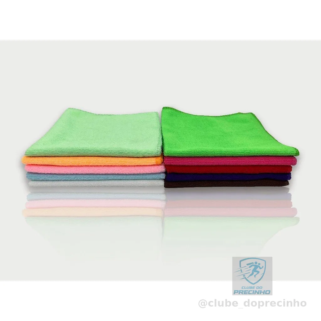 Pano de Limpeza Multiuso Kit 10 Panos De Limpeza Microfibra Super Absorvente , Limpeza Doméstica e Automotiva de Carro