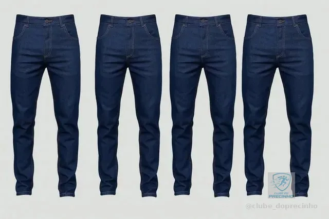 Kit 4-calças Jeans Ideal Trabalho Pesado Reforçada Elastano