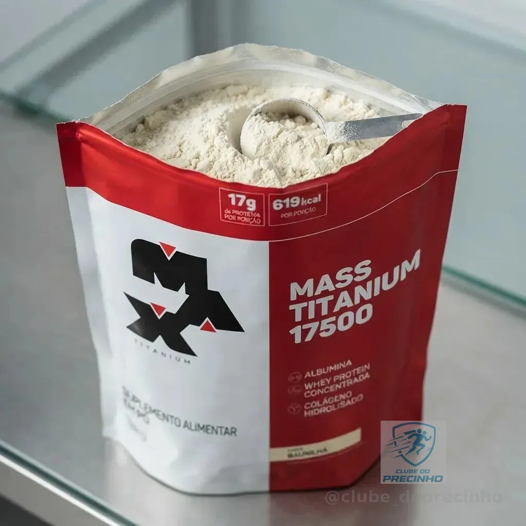 Hipercalórico Mass Titanium 17500 3kg - Max Titanium Sabor Baunilha