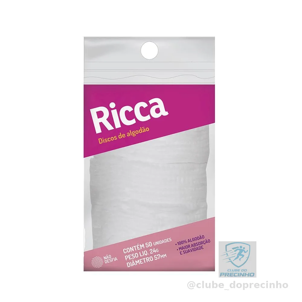 Ricca Discos De Algodão, contém 50
