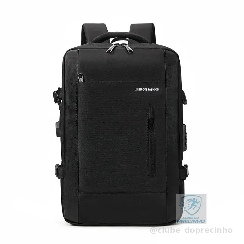 Mochila para Notebook Expansível de 30 a 42L, Impermeável e Antifurto, para Viagem com USB e Laptop 15.6”
