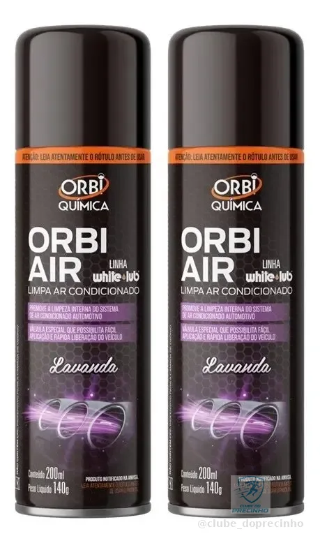 Kit C/ 2 Limpa Ar Condicionado Carro Higienizador Ar Spray