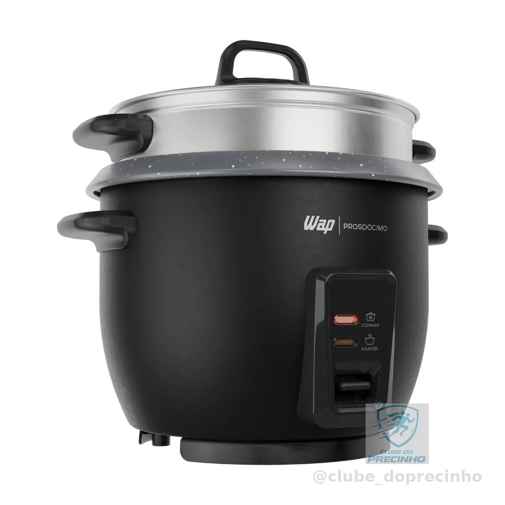WAP Panela de Arroz Elétrica WRC1000 2 em 1, Suporte para Cozimento de Legumes à Vapor e Desligamento Automático 220V