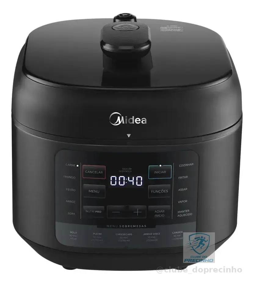 Panela De Pressão Elétrica 5l Nutripro Preta Midea Cor Preto