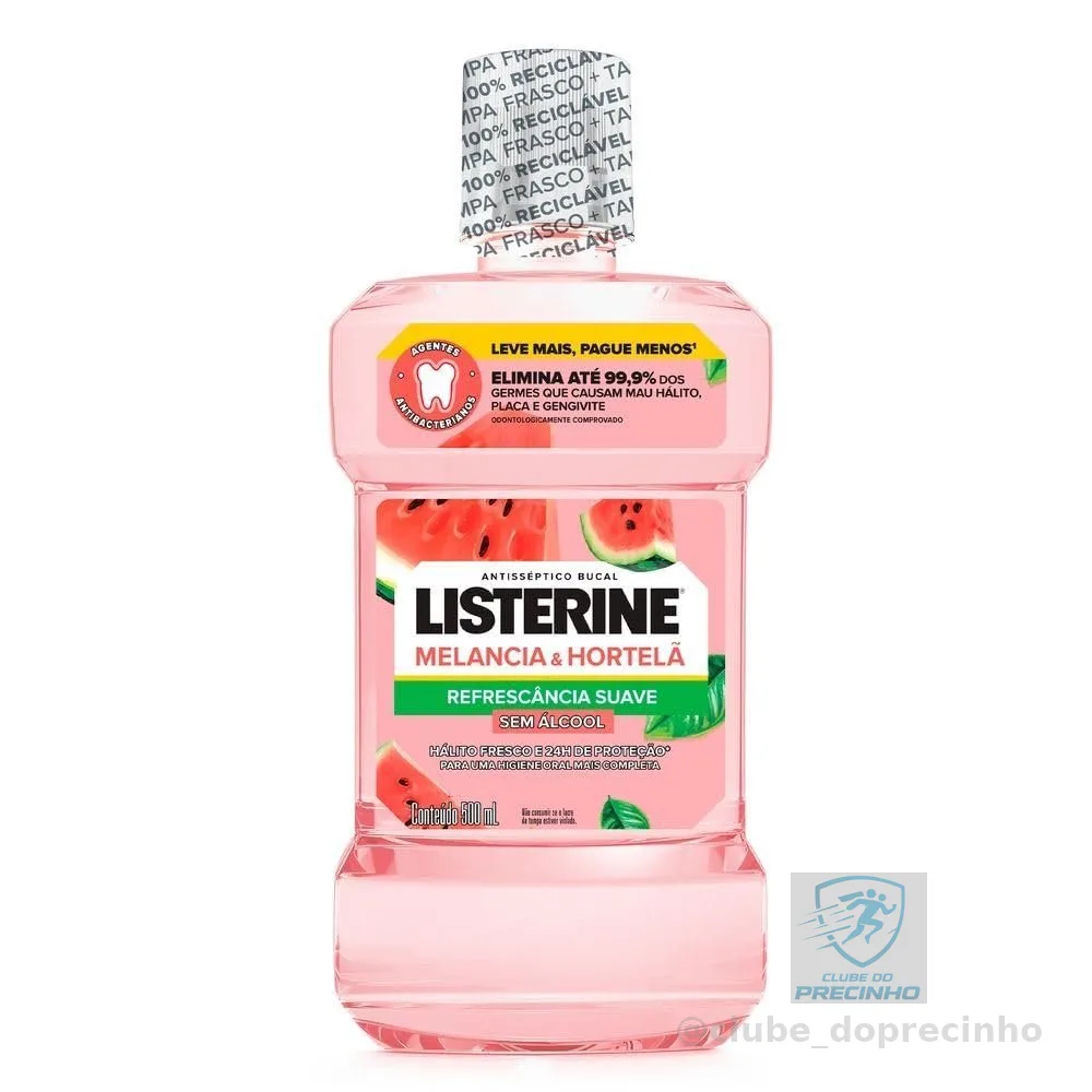 LISTERINE® Melancia & Hortelã Enxaguante Bucal Sem Álcool, 500mL