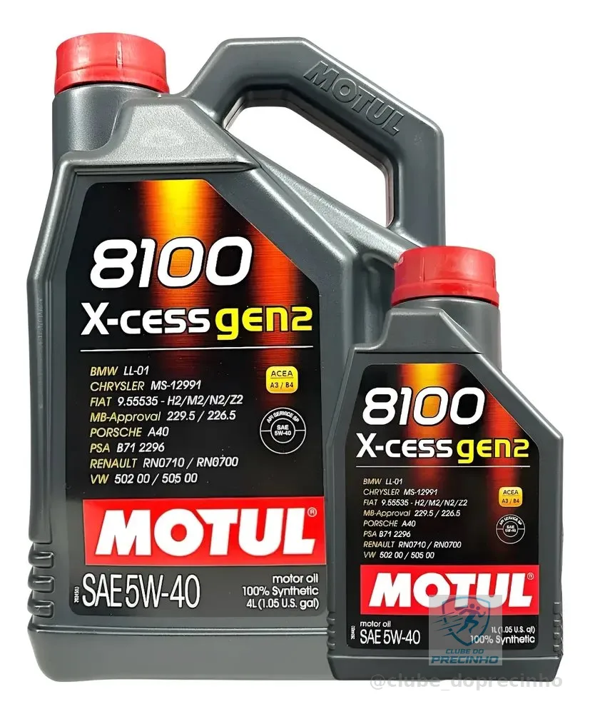Óleo Motor Motul 8100 X-cess Gen2 5w40 Sintético 5 Litros
