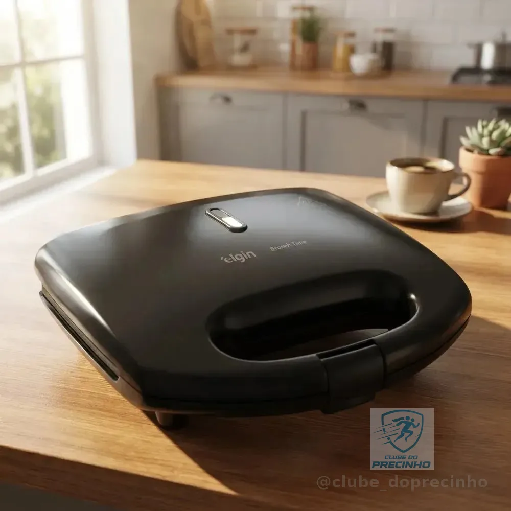 Sanduicheira Elgin Brunch Time 2 em 1 Grill Antiaderente Preta 800W