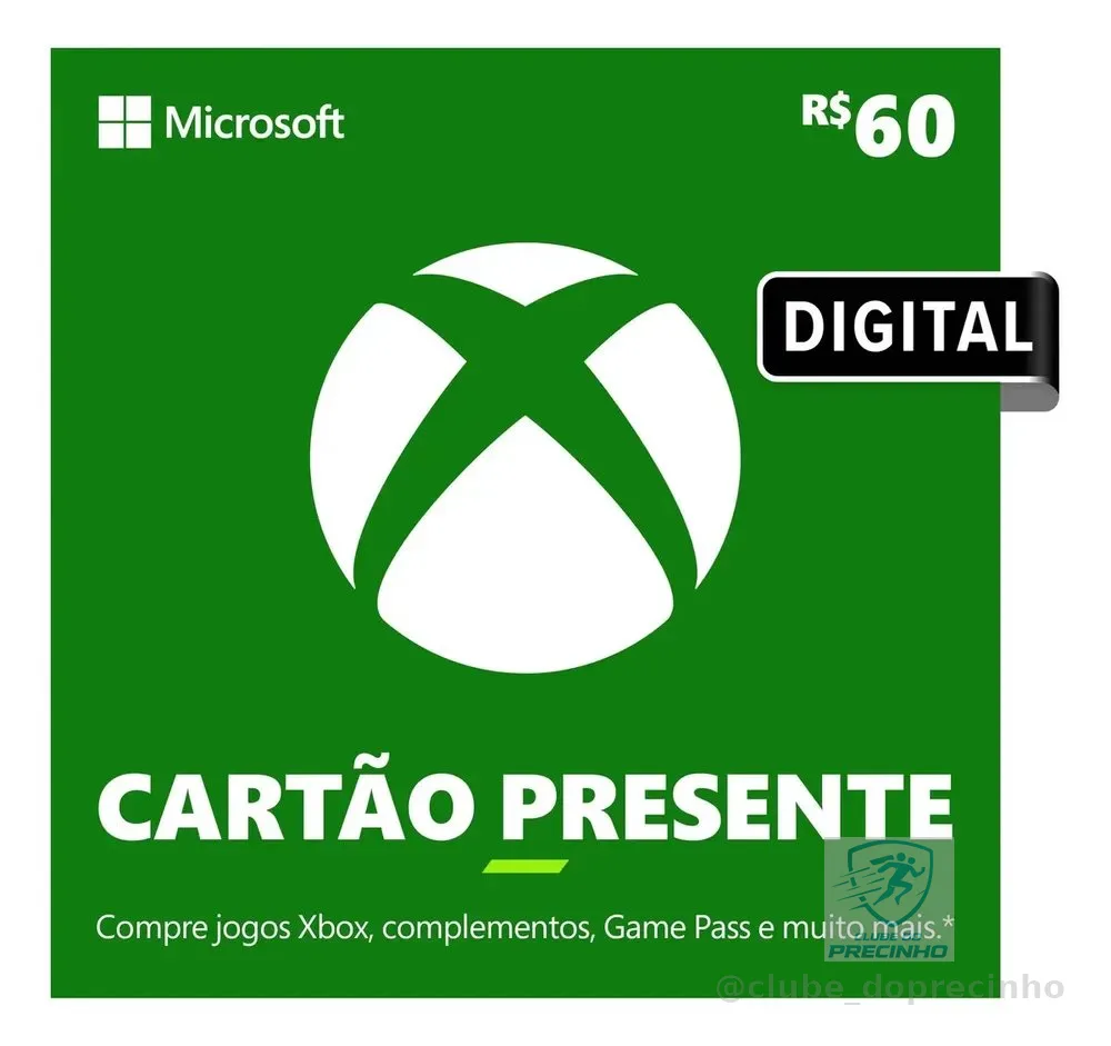 Xbox Cartão Presente R$ 60 Gift card (Digital)