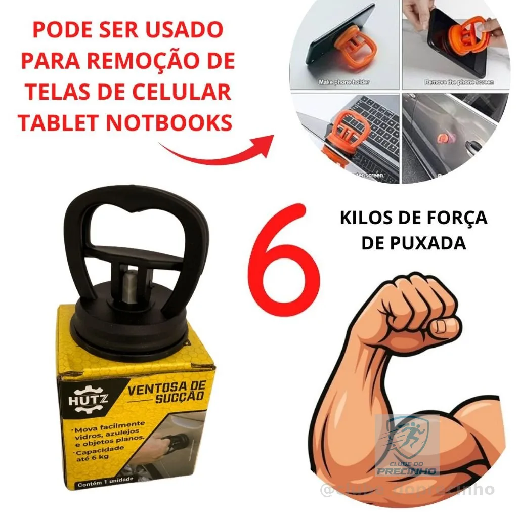 Puxador Ventosa Reparo Desamassar Lataria Carro Amassado Alta Sucção 7kilos Tela Lcd Celular Tablet | Shopee Brasil