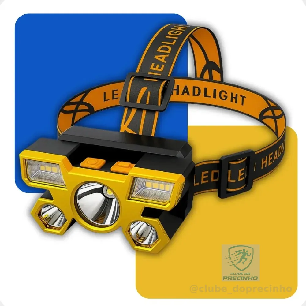Lanterna De Cabeça Farol Led Forte Potente Recarregável Usb Ajustável Cor Da Luz Branca Oficina Mecânica Pesca Camping Bike Ciclismo Apegashop