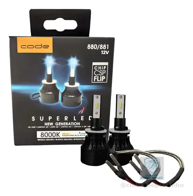Par Super Led Techone 8000k H1 H3 H4 H7 H8/9/11 H16 Hb3/hb4