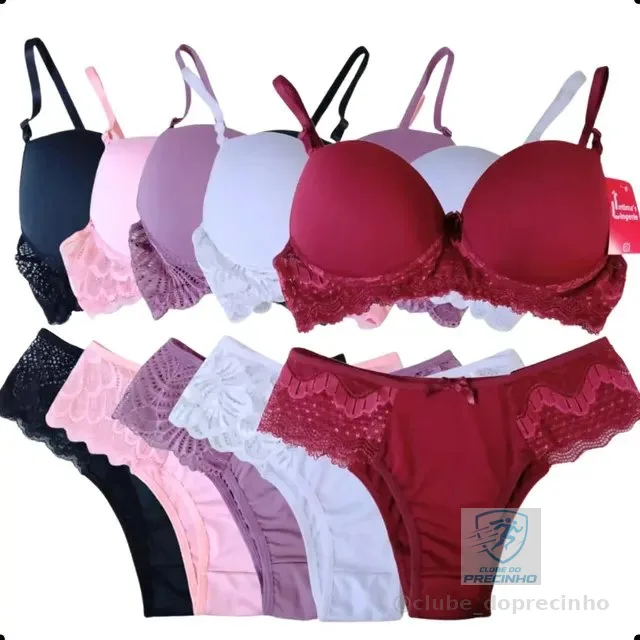 Langerie Femininas Lingerie Atacado Kit C/ 5 Conjuntos