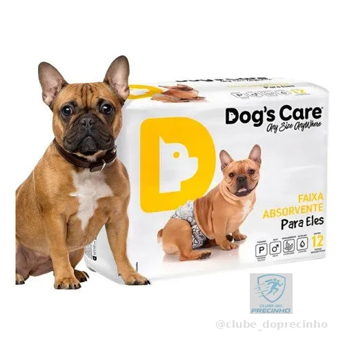 Fralda Higiênica Cachorro Macho 12 Un Descartável P M GG Para Cio Passeios Viagens Dogs Care Cães Pet