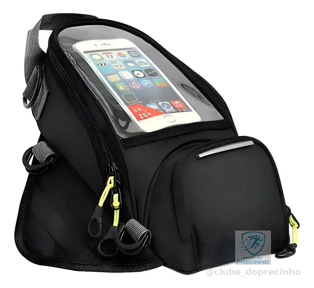 Bolsa de Tanque para Moto Com Ímã, Impermeável e 4 Bolsos