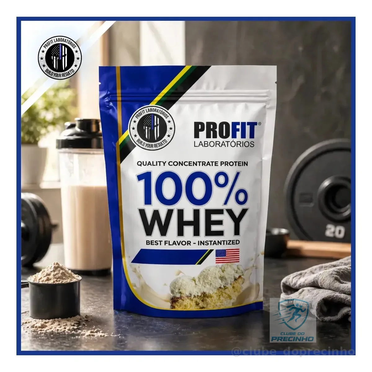 100% Whey Quality Concentrate Protein Refil 900g - Profit Sabor Leite Niño
