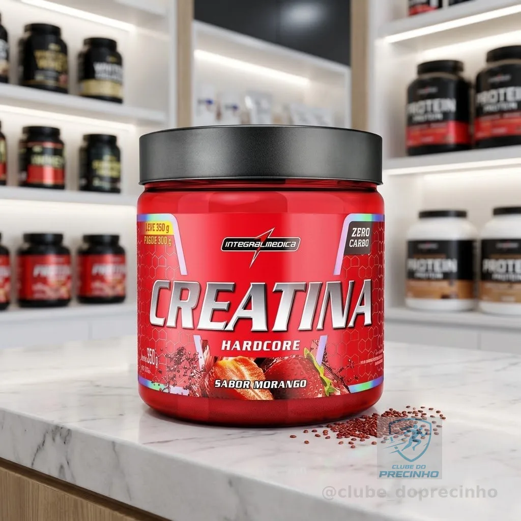Creatina Hardcore Com Sabor 350g - Integralmedica Sabor Morango