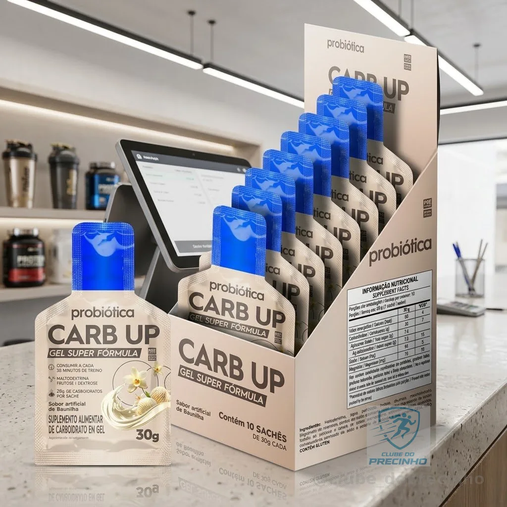 Carb Up Gel Super Fórmula (10 Sachês De 30g) Probiótica Sabor Baunilha