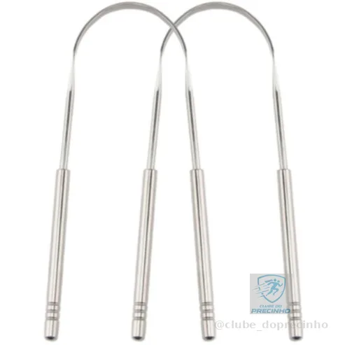 2 Peças Limpador De Língua Raspador De Língua Em Aço Inox Limpador De Lingua