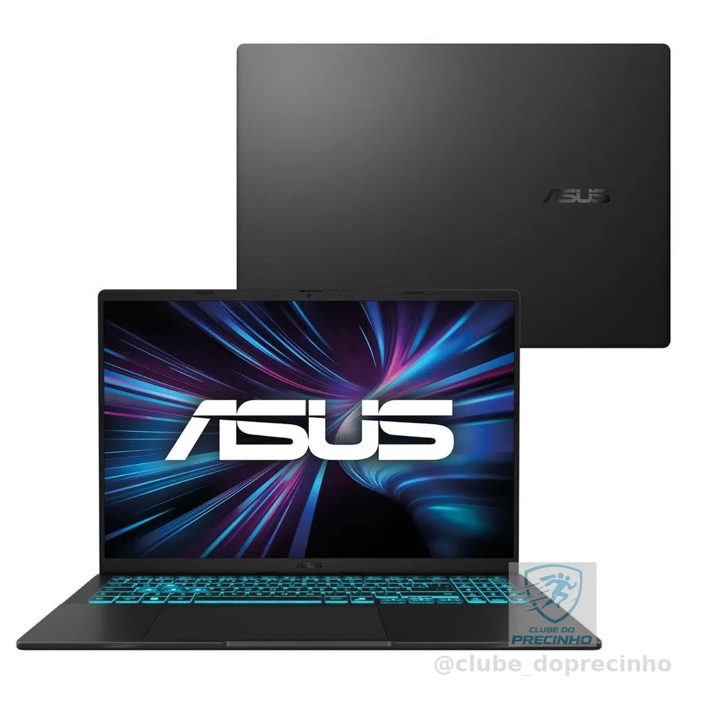 Notebook ASUS Gamer V16 V3607VH RTX 5050 Core 5 8GB RAM 512GB SSD Linux 16" LCD LED FHD 144Hz nível IPS - RP213