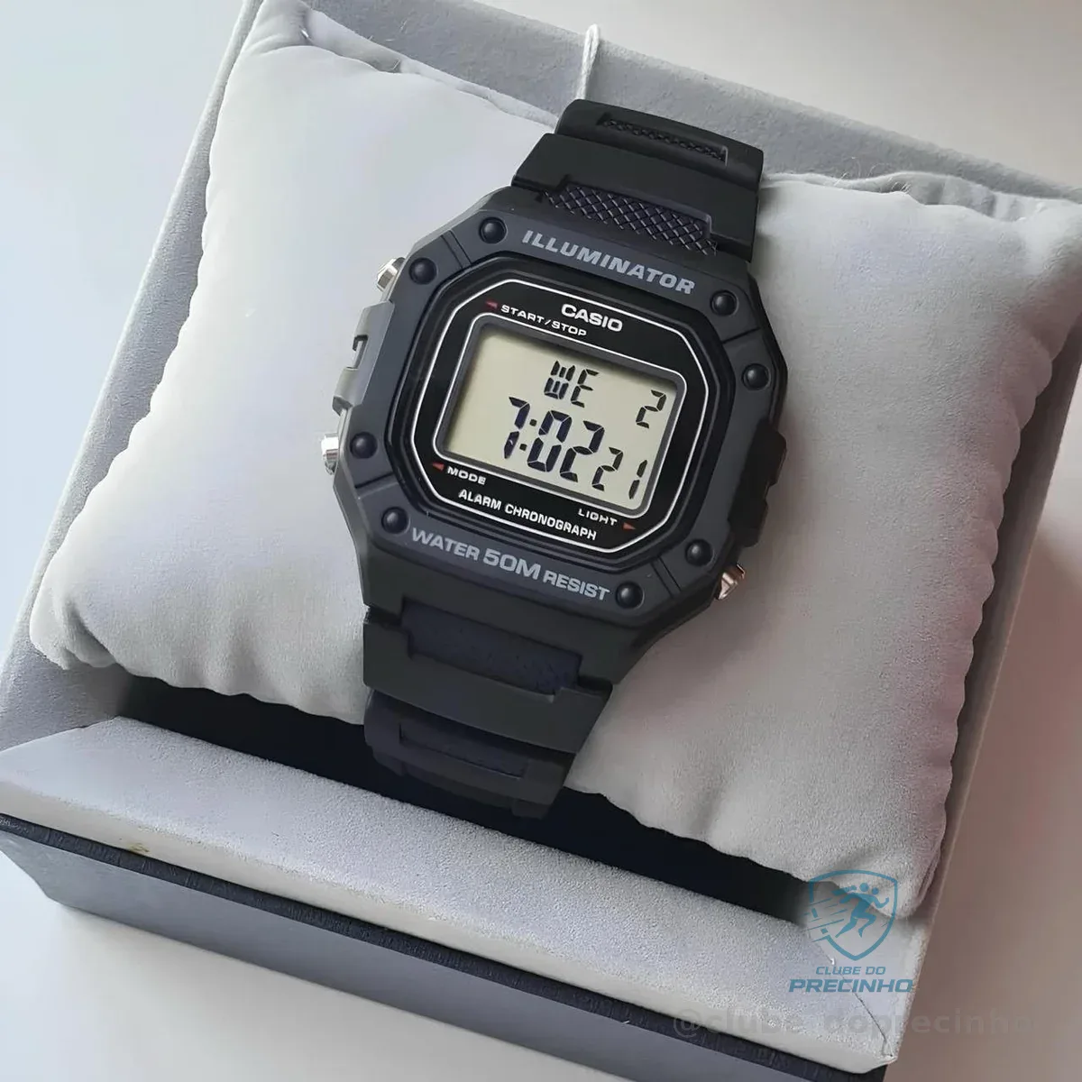Relógio De Pulso Casio Youth W-218h-1av Preto Cinza/preto