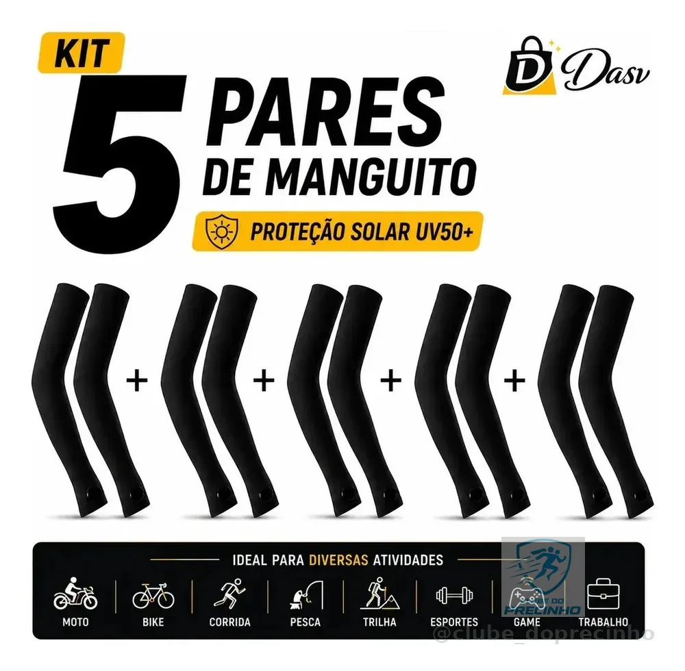 Conjunto Kit 5 Pares Manguito 