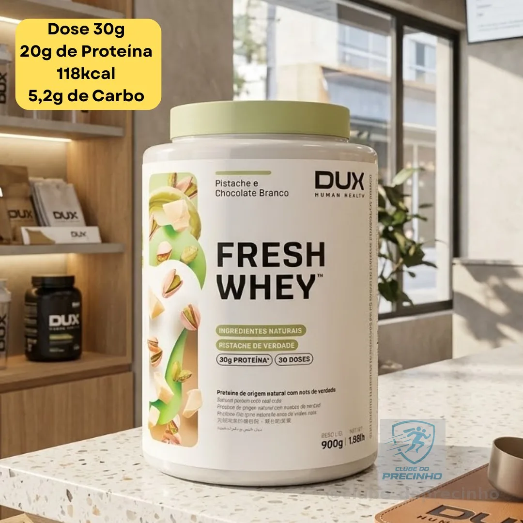 Whey Protein Fresh Whey Dux 900g Pistache Chocolate Branco