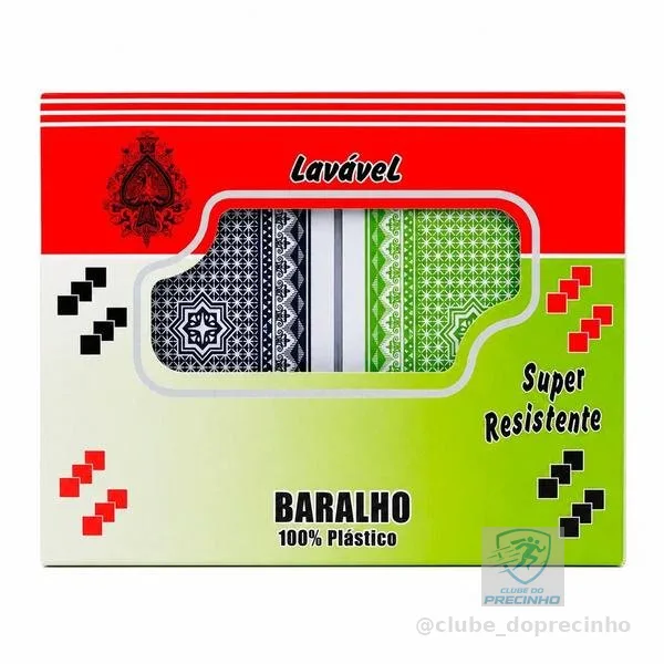 Baralho Duplo 108 Cartas 100% Plástico Lavável à Prova Dágua com Estojo