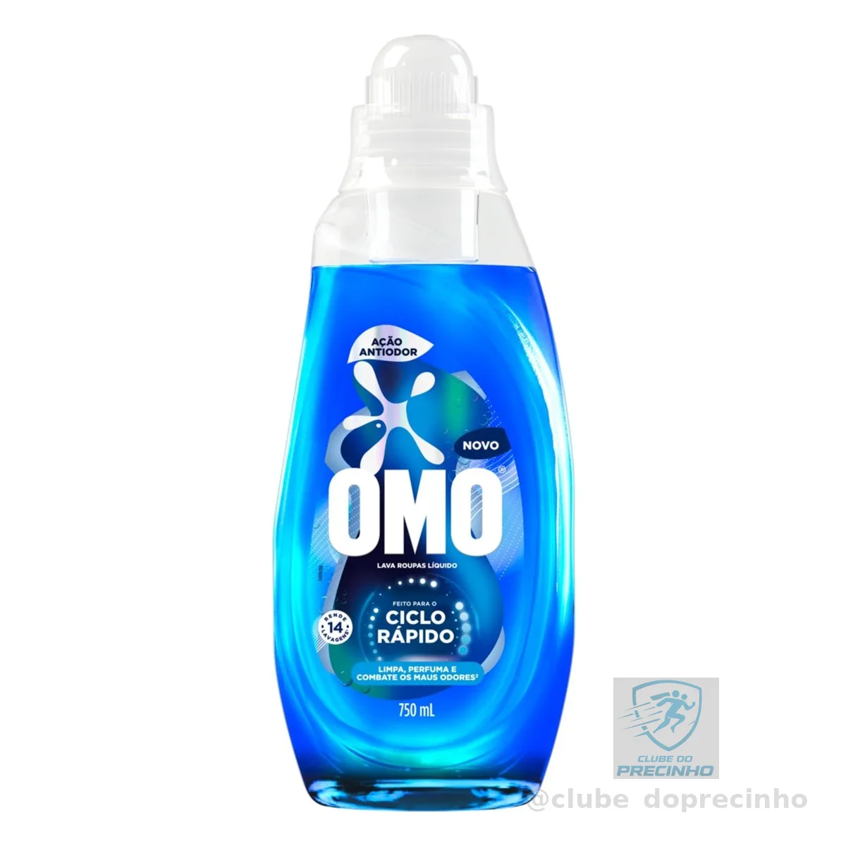 Lava-Roupas Líquido Omo Ciclo Rápido Ação Antiodor Frasco 750ml
