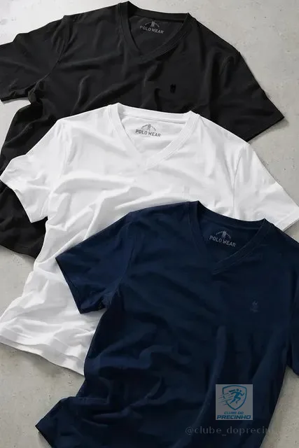 Kit 3 Camisetas Gola V Polo Wear