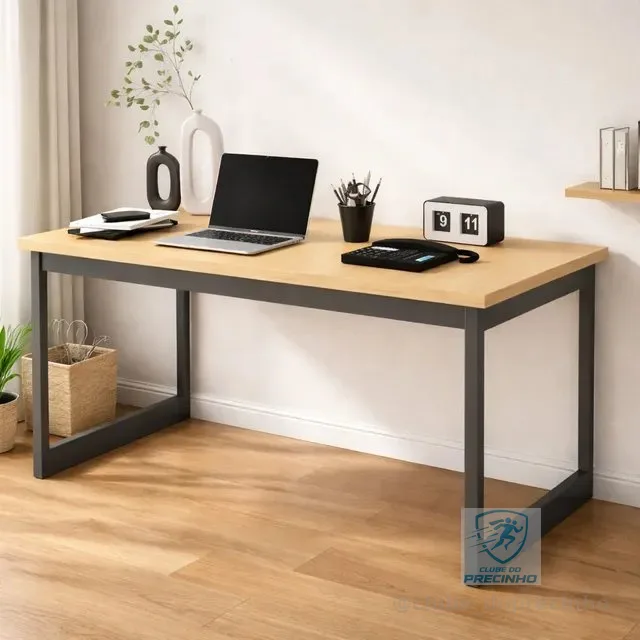 Mesa Escritório Industrial 150x60 Reforçado Ferro Homeoffice