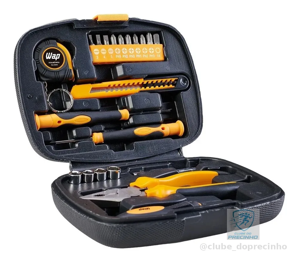 Maleta De Ferramentas Manuais Wap Mkf21 Com 21 Acessórios Cor Preto