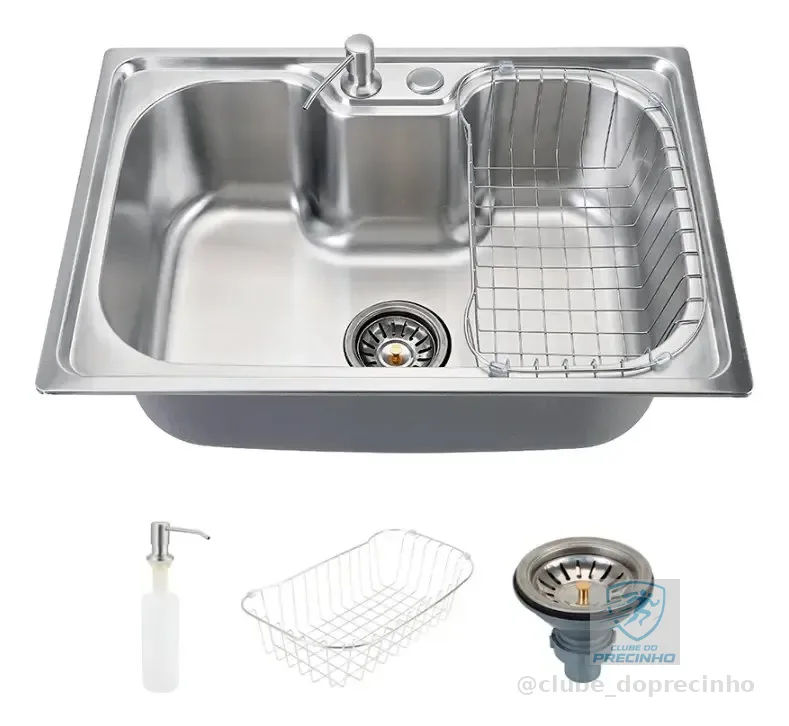 Cuba Gourmet para Cozinha com Acessórios Aço Inox 201 60x42cm Carajás Pingoo.casa - Prata