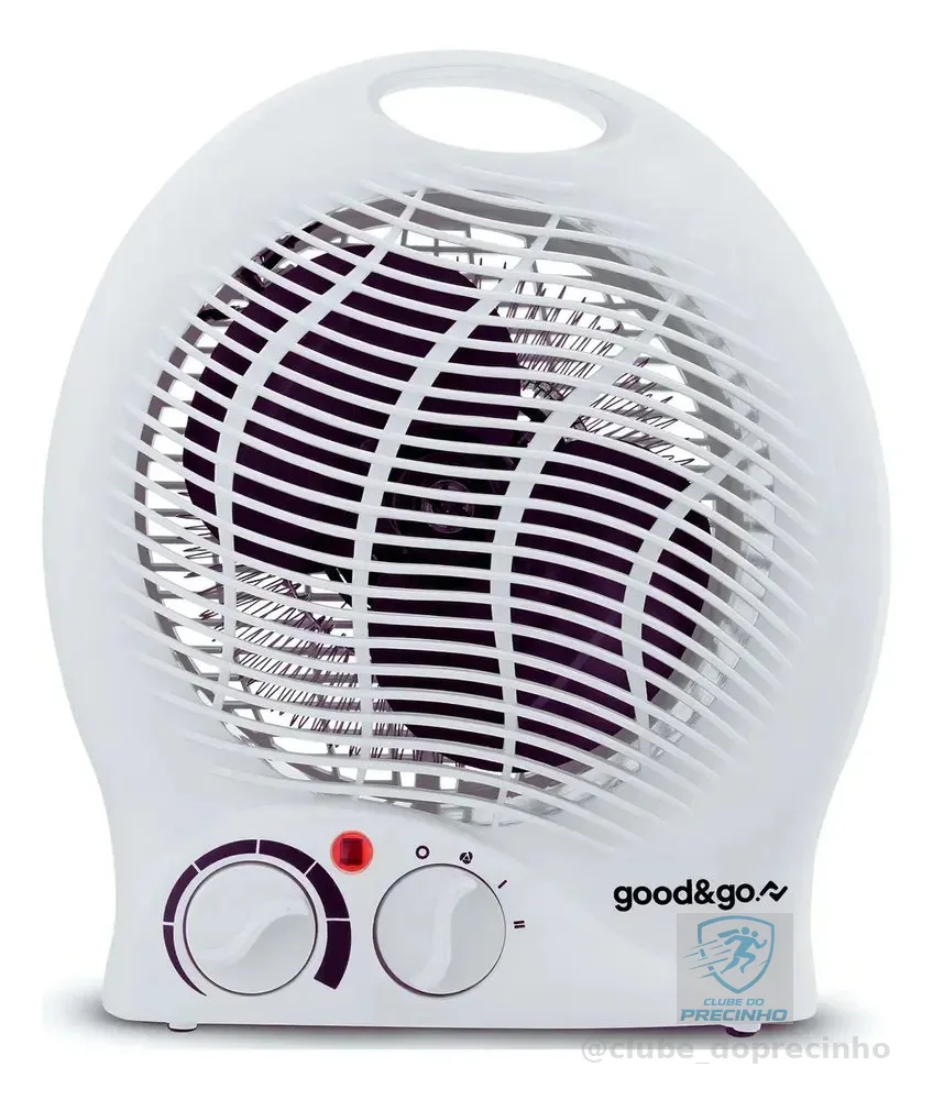 Aquecedor Caloventor Elétrico Good&Go GG-AQ01 2000W Portátil Com Termostato Branco