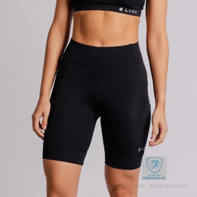 Bermuda Corrida 7 Bolsos Feminina Lurk Academia Preta