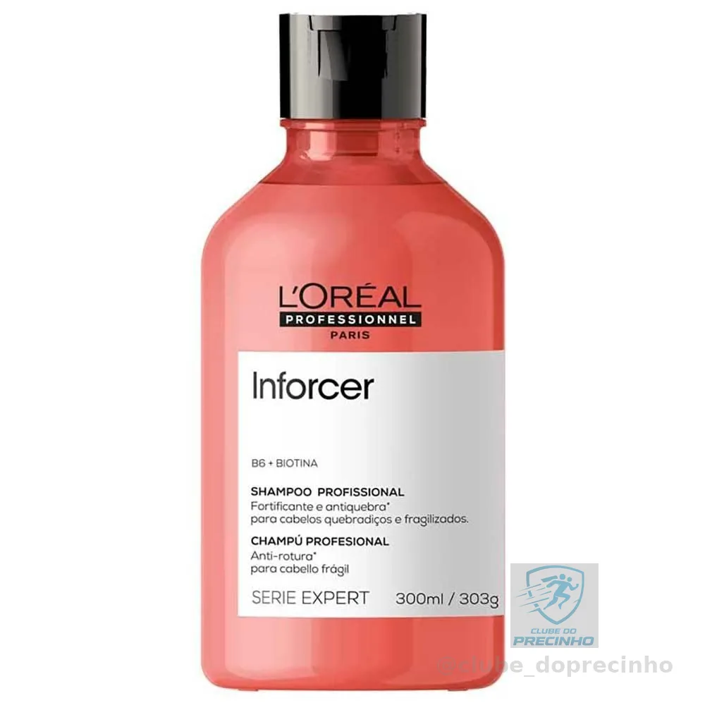 L'Oréal Professionnel Inforcer Shampoo Fortificante Antiqueda por Quebra, Crescimento Saudável Para Cabelos Frágeis e Quebradiços Com Biotina e Vitamina B6, 300ml