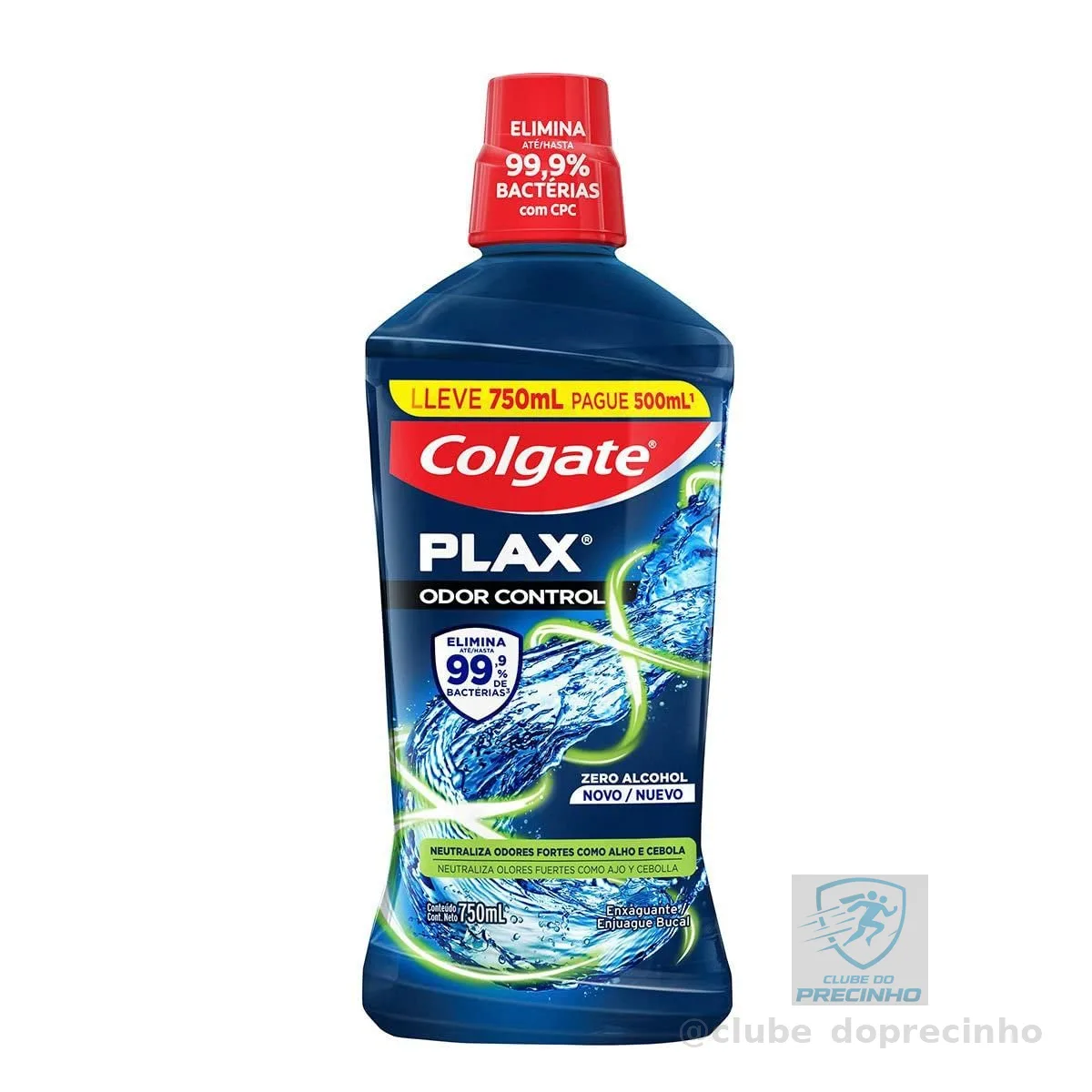 Colgate Plax Odor Control Enxaguante Bucal Sem Álcool, 750ml
