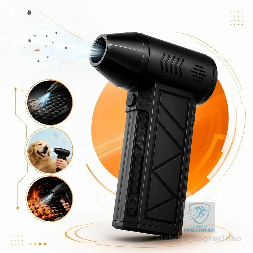 Mini Soprador de Ar Portátil Hold On USB Recarregável para Limpeza e Churrasco