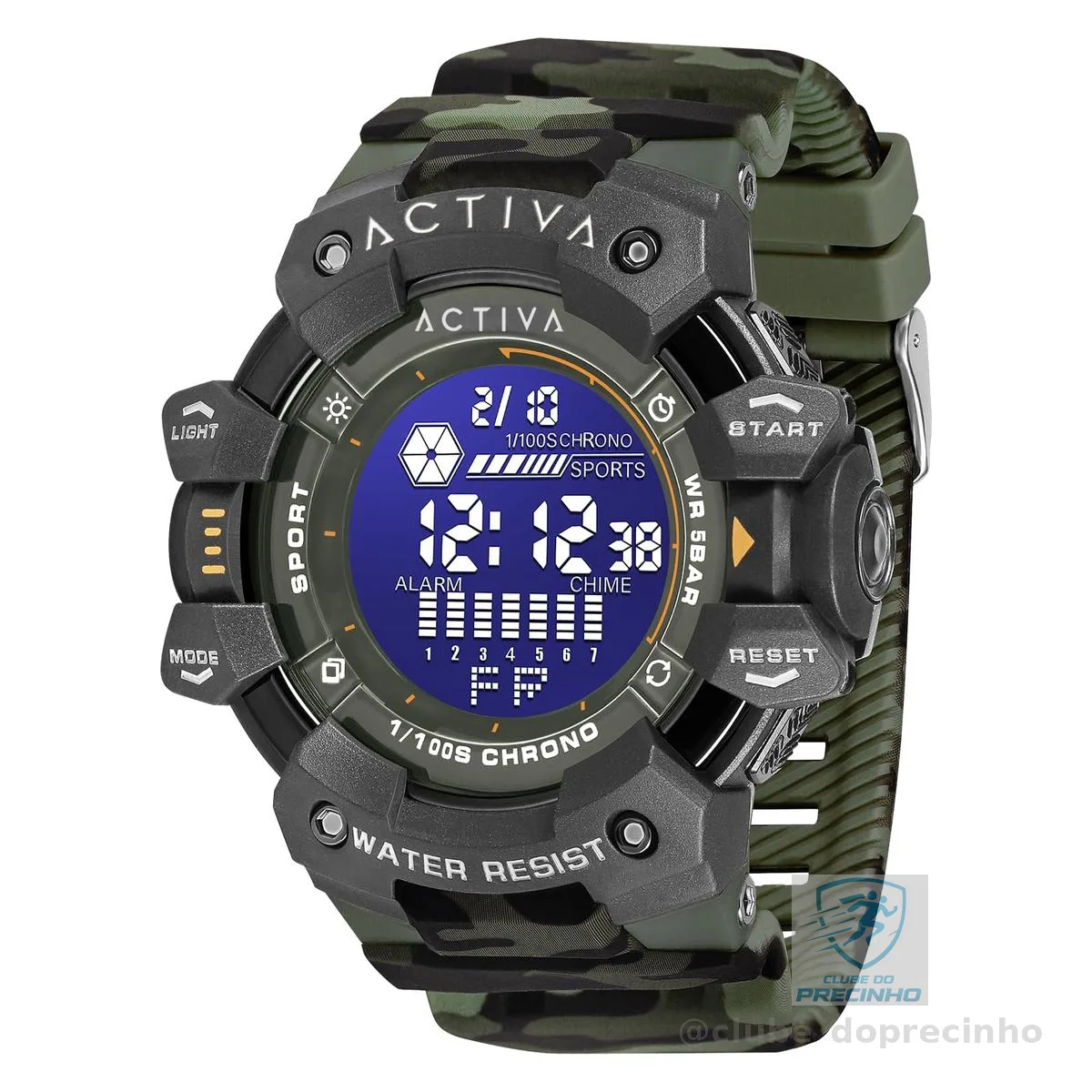 Invicta Relógio digital digital Essentials verde exército